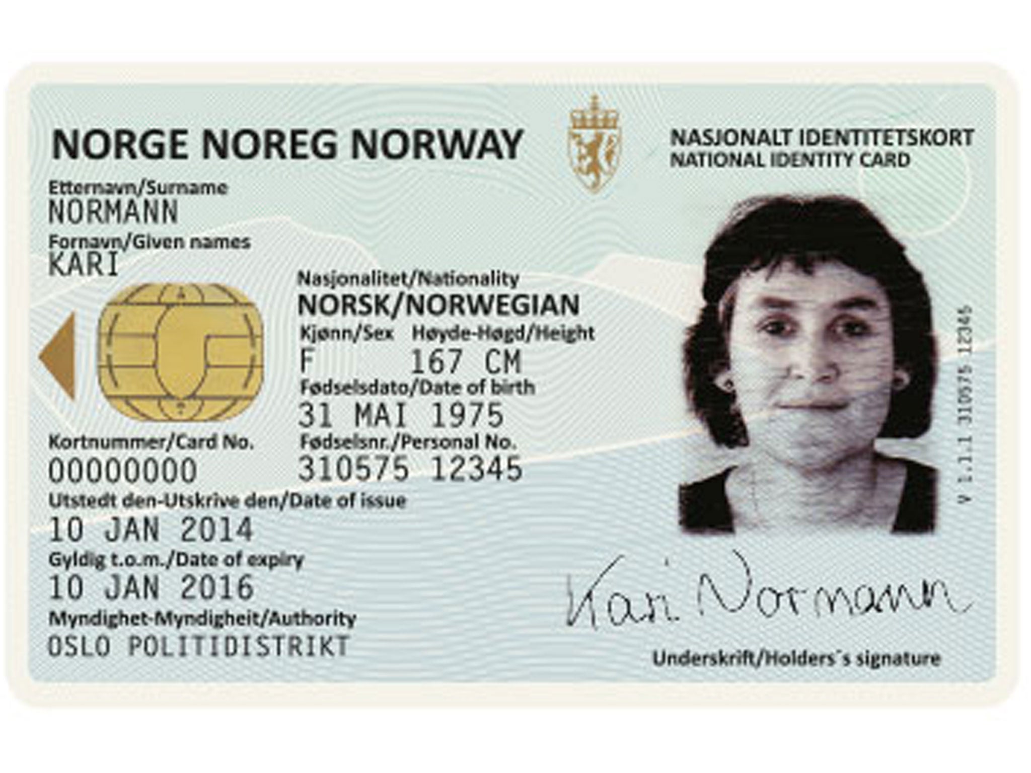 Norway National Id Card